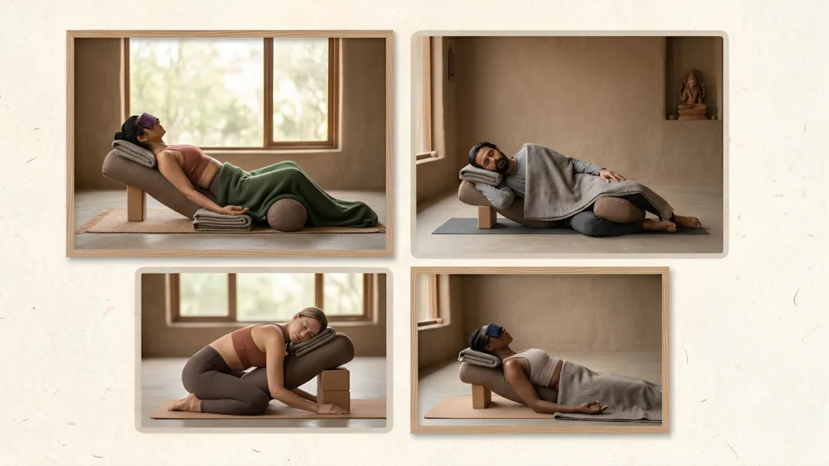 Foto ilustrasi ciri khas gerakan Restorative Yoga