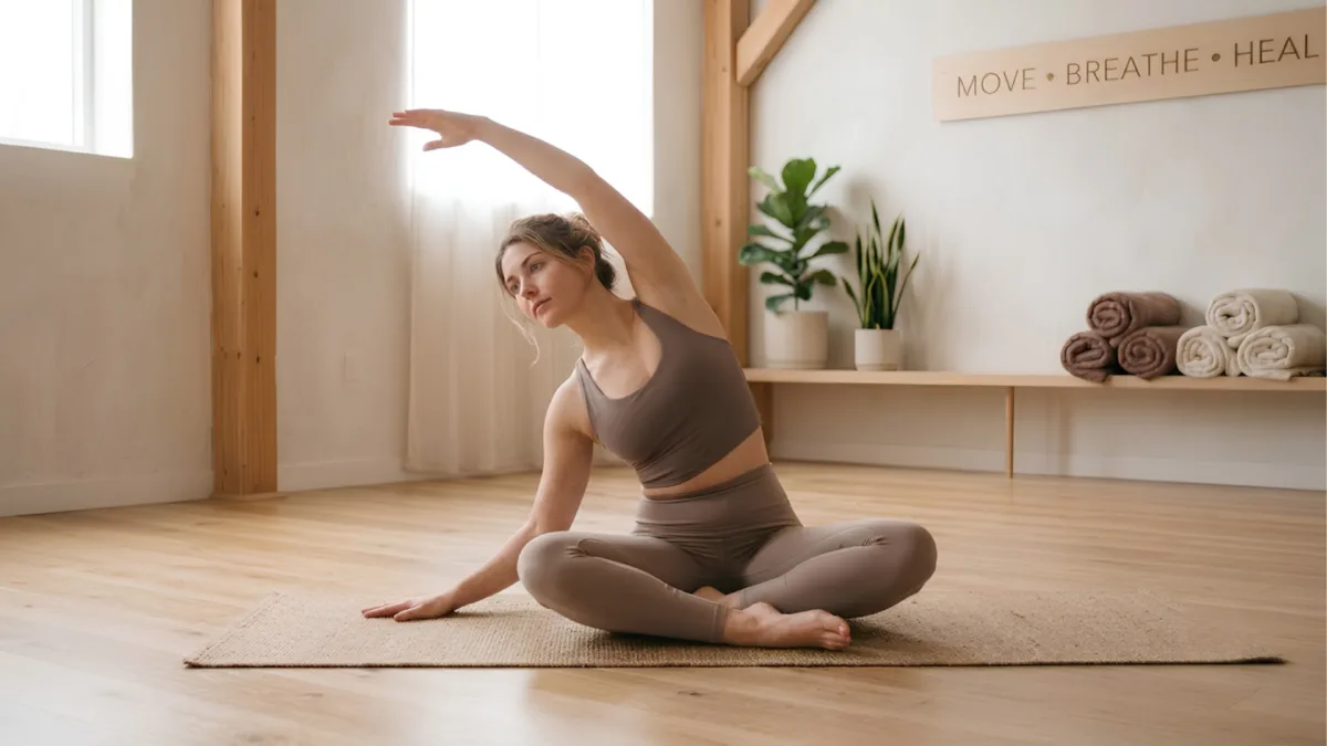 Gerakan Yoga Parsva Sukhasana